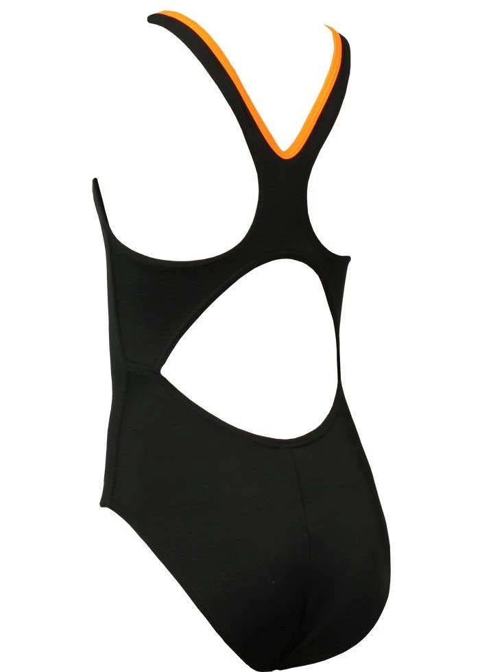 Aquasphere Bliss Girls Swimsuit - Black / Bright Orange 2 Aquasphere Bliss Girls Swimsuit - Black / Bright Orange - Image 2