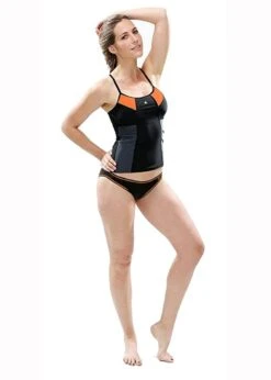 Aquasphere Girls Flavia Tankini Swimsuit - Black / Orange -Swimsuit Store sw1060181 2