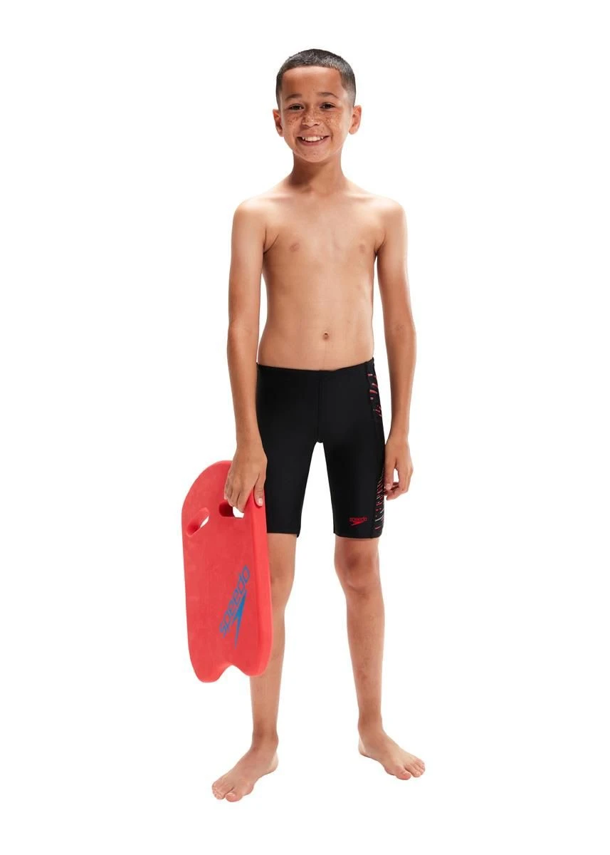 Speedo Boy's Plastisol Placement Jammer - Black/ Fed Red/ Dapple Grey 4 Speedo Boy's Plastisol Placement Jammer - Black/ Fed Red/ Dapple Grey - Image 4