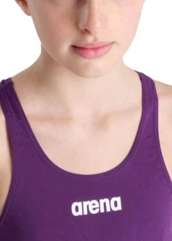 Arena Girl's Team Swim Tech Solid Swimsuit - Plum/White -Swimsuit Store tumbnail 0d31364f fa7d 437d 9412 9bffefcaace4
