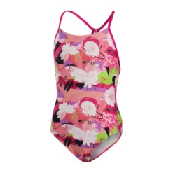 Speedo Girl's Punk Floral Lane Line Back Swimsuit - Pink/ White/ Black/ Lime -Swimsuit Store tumbnail 1337e2f5 358d 41c6 a145 d70e0c16a810