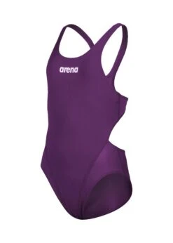 Arena Girl's Team Swim Tech Solid Swimsuit - Plum/White -Swimsuit Store tumbnail 13397ce6 d924 4fff 8746 0ae0b7a6b575
