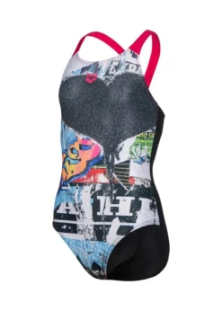 Arena Girl's V Back Swimsuit - Black/Freak Rose -Swimsuit Store tumbnail 21c22b04 fcc4 4660 b6f7 3bf9711baaf2