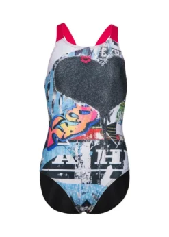Arena Girl's V Back Swimsuit - Black/Freak Rose -Swimsuit Store tumbnail 263614b6 c683 47bf 96bb 1335c7898fed