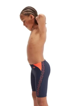 Speedo Boys Hyper Boom Logo Splice Jammer - True Navy/Volcanic Orange