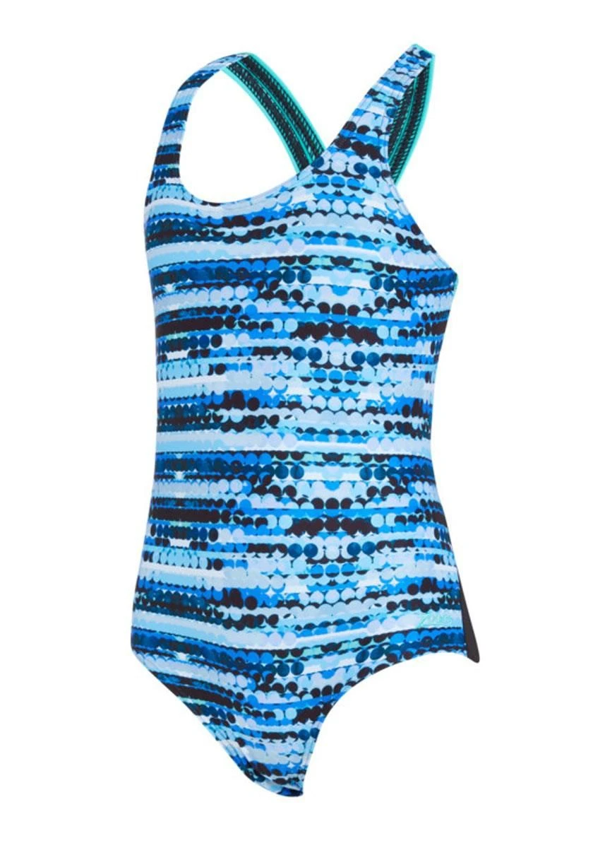 Zoggs Girls Rowleeback Swimsuit - Rock Wave Print 3 Zoggs Girls Rowleeback Swimsuit - Rock Wave Print - Image 3