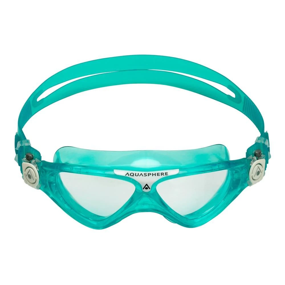 Aqusphere Vista Junior Clear Lens Goggles - Green/White 2 Aqusphere Vista Junior Clear Lens Goggles - Green/White - Image 2