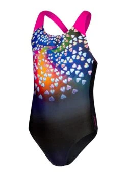Speedo Girl's Digital Placement Splashback Swimsuit - Black/ Punchy Pink/ Blue Flame/ Bright Yellow -Swimsuit Store tumbnail 456ad667 f461 41d7 8a70 1a3ef47066b1