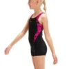 Speedo Girls Hyperboom Splice Legsuit - Black / Electric Pink / Ecstatic Pink