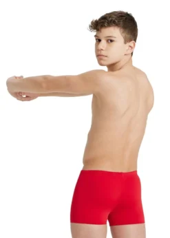 Arena Boy's Team Solid Swim Shorts - Red/White