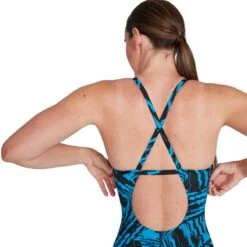 Speedo Allover Fixed Crossback Swimsuit - Black/ Pool -Swimsuit Store tumbnail 52533191 c0e6 4e99 9038 72abaa9b4912