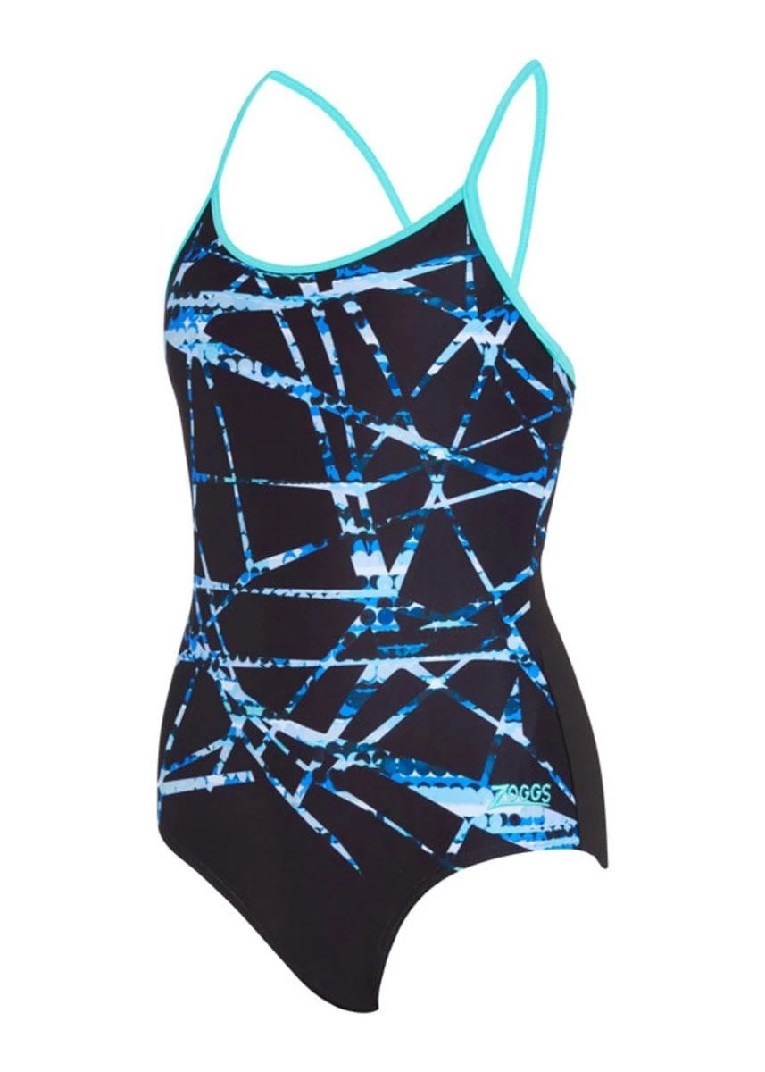 Zoggs Girls Sprintback Swimsuit - Rock Wave Print 4 Zoggs Girls Sprintback Swimsuit - Rock Wave Print - Image 4