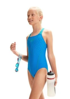 Speedo Girl's Medley Logo Medalist Swimsuit - Bondi Blue/ Aquarium -Swimsuit Store tumbnail 56ee2df8 f890 4d4f a629 e2fc706a53e4