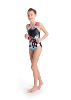 Arena Girl's V Back Swimsuit - Black/Freak Rose -Swimsuit Store tumbnail 589e553b d4f0 41e5 a38d eaf98108499d