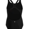 Adidas Girls 3 Bars Solid Swimsuit - Black
