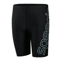Speedo Boy's Boom Logo Placement Jammer - Black/ Light Adriatic -Swimsuit Store tumbnail 60107b3b f4ff 46ba a909 59e56c1e1f74