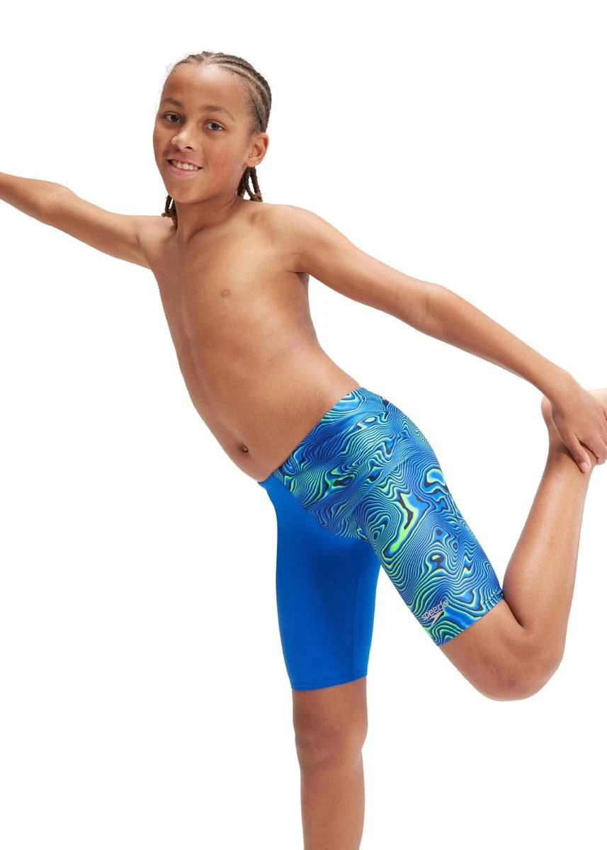 Speedo Boys Allover Digital Jammer -True Cobalt/True Navy/Cobalt Pop/Green Glow 2 Speedo Boys Allover Digital Jammer -True Cobalt/True Navy/Cobalt Pop/Green Glow - Image 2