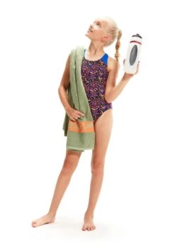 Speedo Girl's Allover Splashback Swimsuit - Black/ Blue Flame/ Boost Orange/ Rose Violet -Swimsuit Store tumbnail 966d0c9a 66c6 40b7 bea8 7620d13f21a6