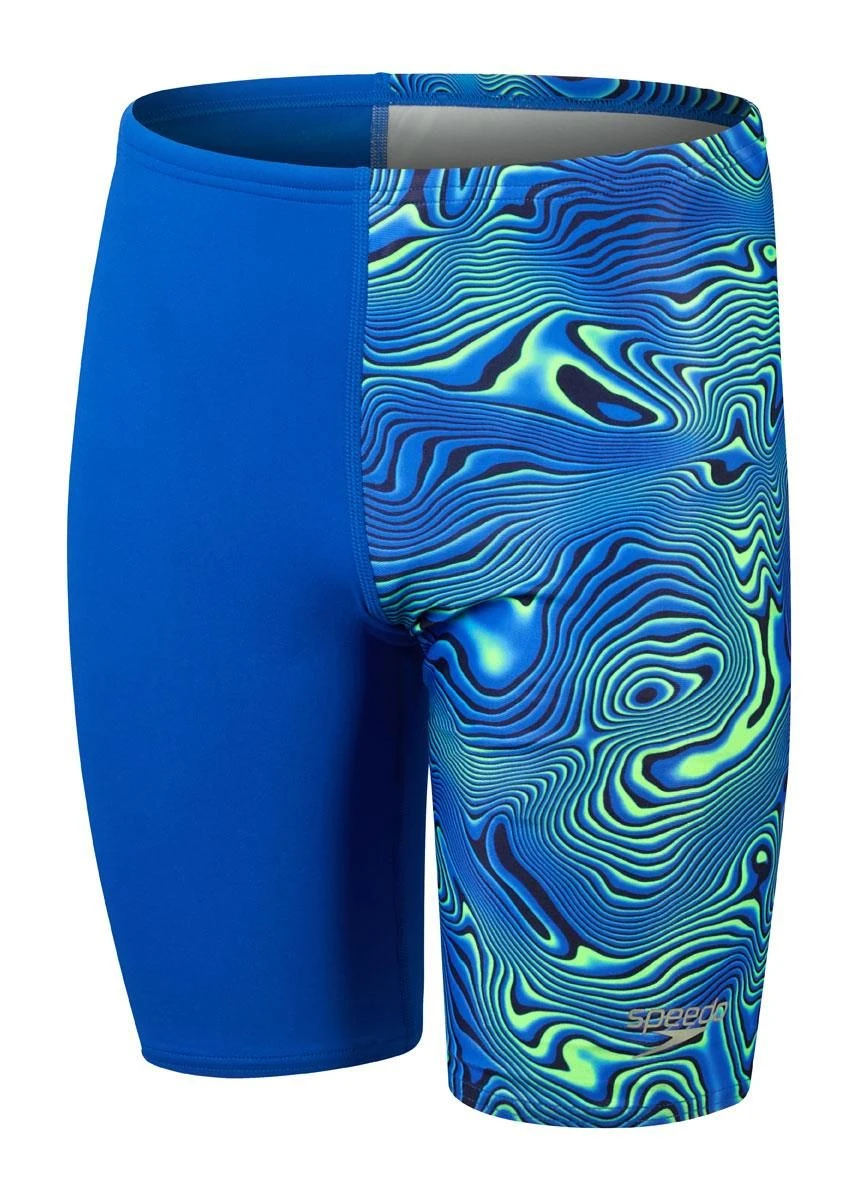 Speedo Boys Allover Digital Jammer -True Cobalt/True Navy/Cobalt Pop/Green Glow 3 Speedo Boys Allover Digital Jammer -True Cobalt/True Navy/Cobalt Pop/Green Glow - Image 3