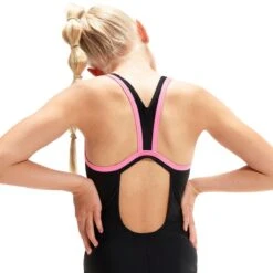 Speedo Girl's HyperBoom Placement Flyback Swimsuit - Black/ Taffy Pink -Swimsuit Store tumbnail ab44121e bb8c 48b1 aed1 717891174ecd