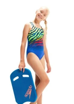 Speedo Girl's Digital Placement Medalist Swimsuit - Blue Flame/ Black/ Fluo Green/ Volcanic Orange/ Sunblaze -Swimsuit Store tumbnail bfaf08d2 69bd 41a7 9edb fd9ac90ca465