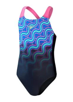 Speedo Girl's Digital Placement Splashback Swimsuit - True Navy/ Rose Violet/ Blue Flame/ Bright Yellow/ Lapis Blue -Swimsuit Store tumbnail c940d0b3 d471 4289 a4c8 73050b4658e4
