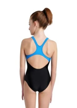 Arena Girl's Swim Pro Logo Swimsuit - Black/Turquoise