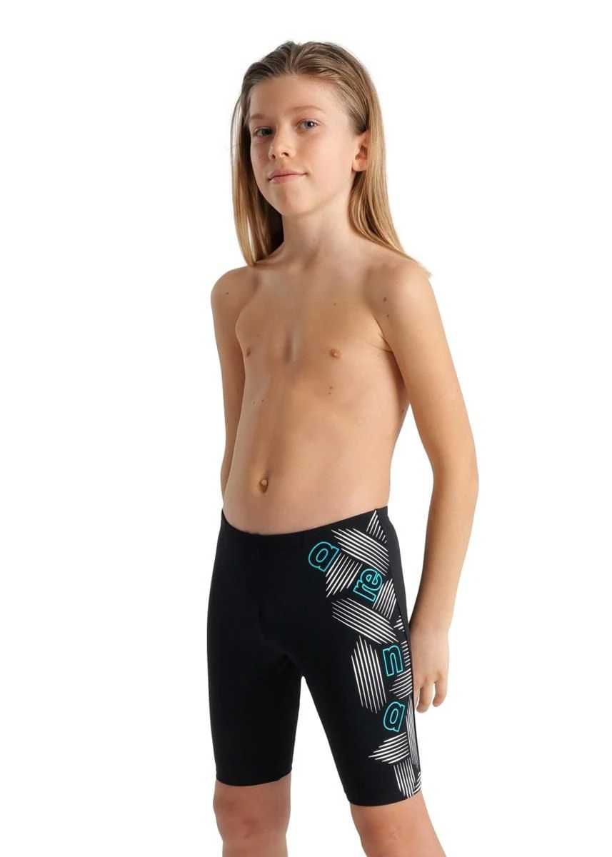 Arena Boy's Graphic Swim Jammer - Black 2 Arena Boy's Graphic Swim Jammer - Black - Image 2