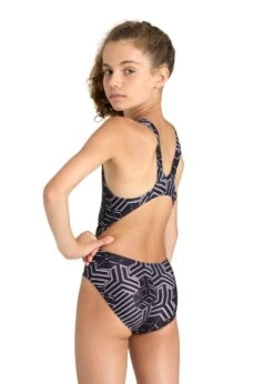 Arena Girl's Kikko Swim Tech Back Swimsuit - Black/Multi