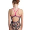 Arena Girl's Allover Lightdrop Swimsuit - Freak Rose/Black/Multi