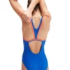 Speedo Girls Hyperboom Placement Flyback Swimsuit - True Cobalt / Volcanic Orange