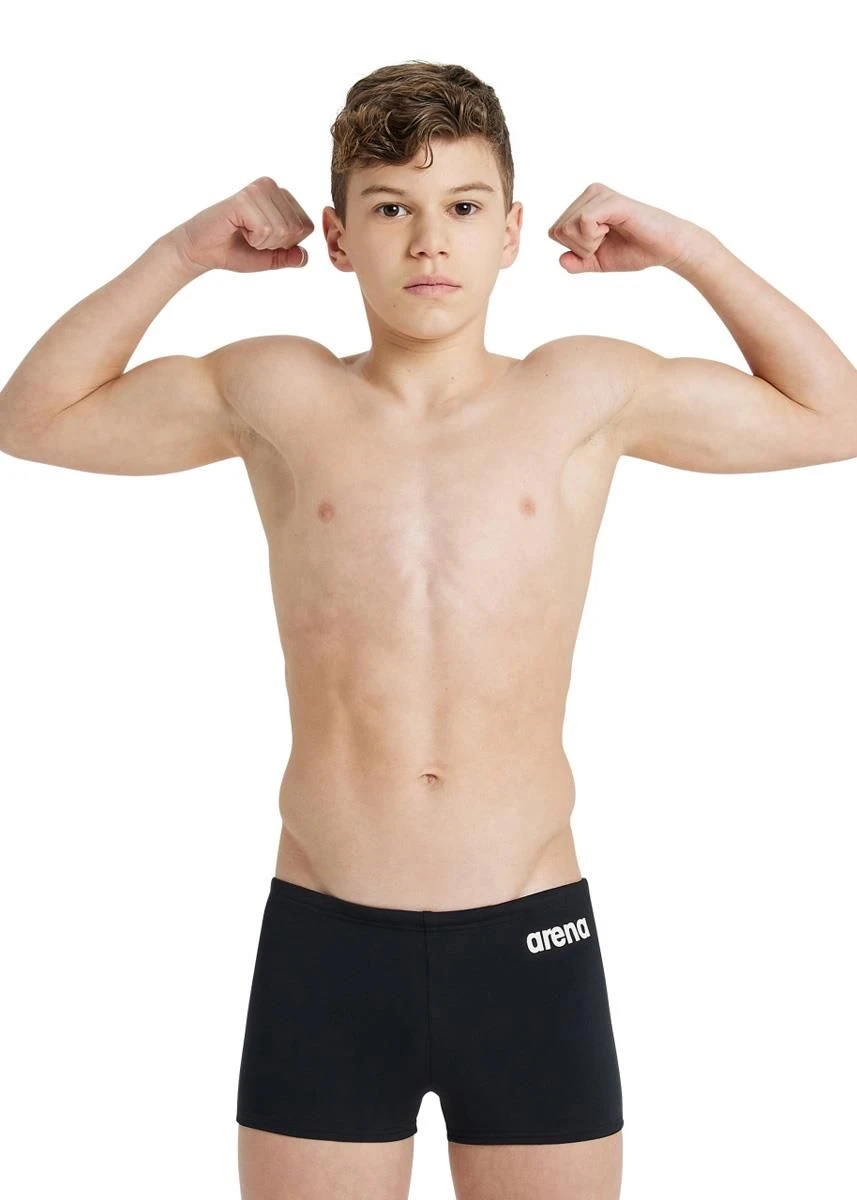 Arena Boy's Team Solid Swim Shorts - Black/White 2 Arena Boy's Team Solid Swim Shorts - Black/White - Image 2